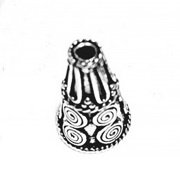 Sterling Silver Bead Cap Cone 18 mm 3 gram ID # 6843 - Click Image to Close