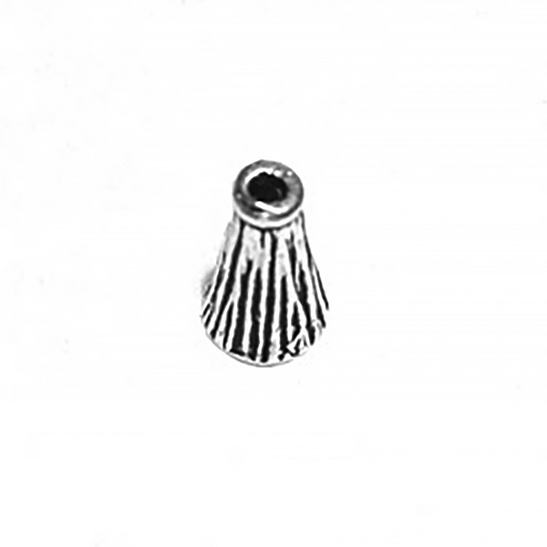 Lot of 2 Sterling Silver Bead Cap Cone 6 mm 1.2 gram ID # 6845 - Click Image to Close