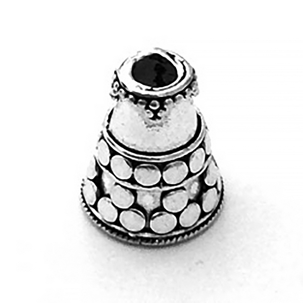 Sterling Silver Bead Cap Cone 15 mm 3.4 gram ID # 6853 - Click Image to Close