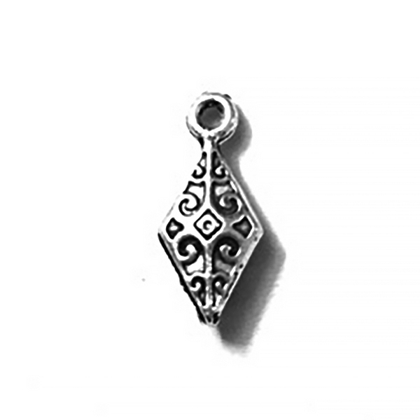 Sterling Silver Charm Kilim Pattern 16 mm 1.1 gram ID # 6868 - Click Image to Close