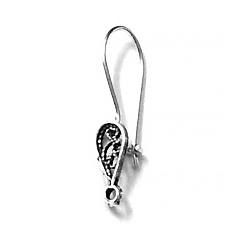 Pair of Sterling Silver Blank Fish Hook Earrings 25 mm 1 gram ID # 6890 - Click Image to Close