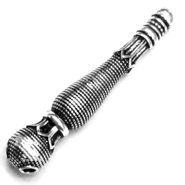 Turkish Sterling Silver Bead Imame for Tasbih 37 mm 3.35 gram ID # 6896 - Click Image to Close