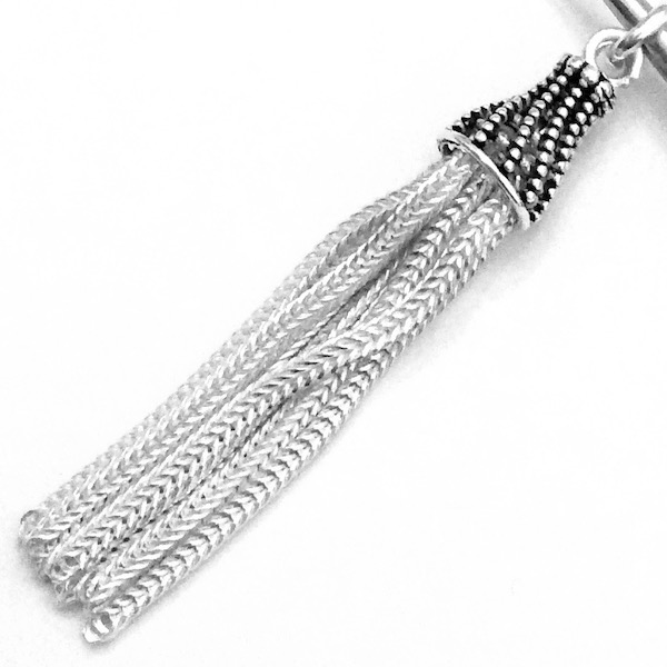 Turkish Sterling Silver Simple Tassel 4.5 cm 3.85 gram ID # 6901 - Click Image to Close