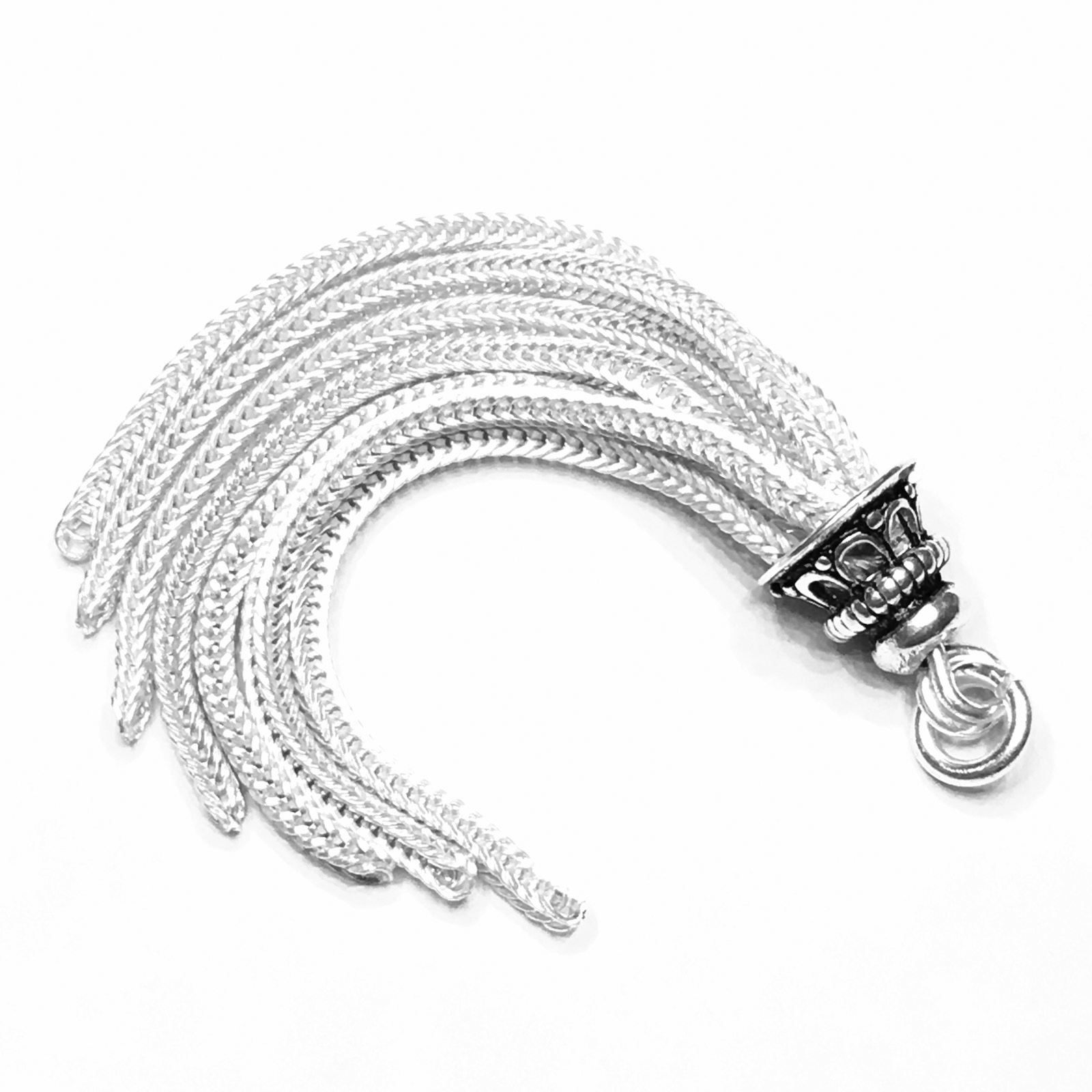 Turkish Sterling Silver Simple Tassel 5.5 cm 4.55 gram ID # 6903 - Click Image to Close