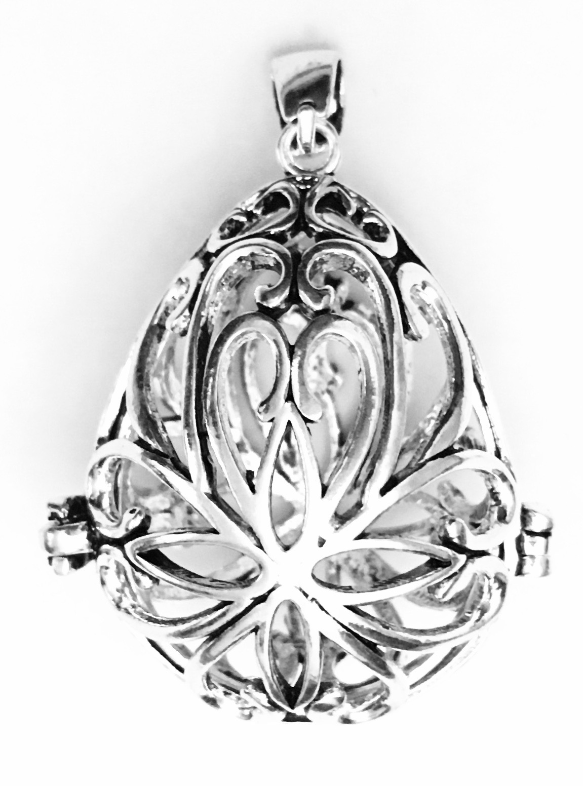 Turkish Sterling Silver Perfume Holder Locket 33 mm ID # 6913 - Click Image to Close