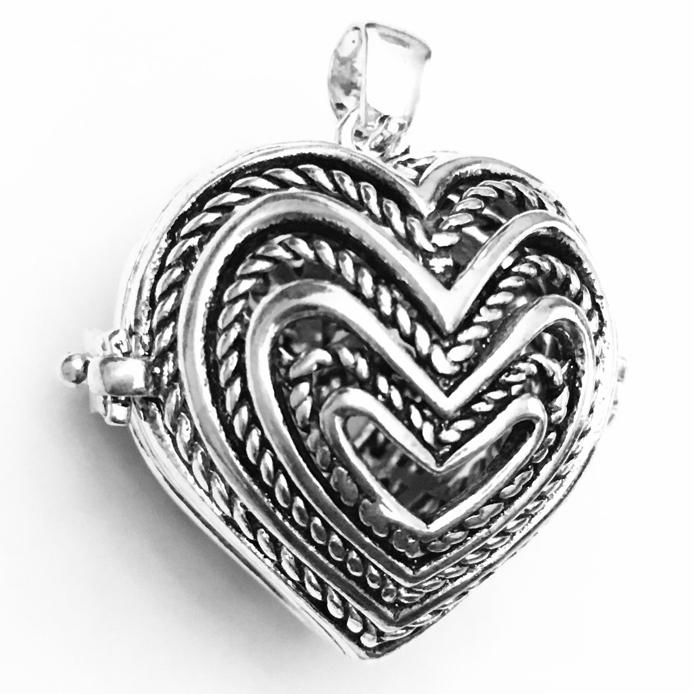 Turkish Sterling Silver Perfume Holder Locket 25 mm ID # 6915 - Click Image to Close