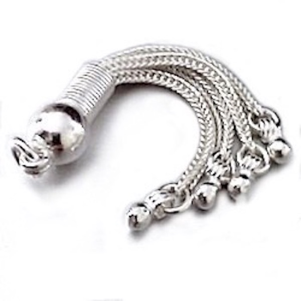 Turkish Sterling Silver Bead Tassel 6 mm 5 cm 3.7 gram ID # 6931 - Click Image to Close