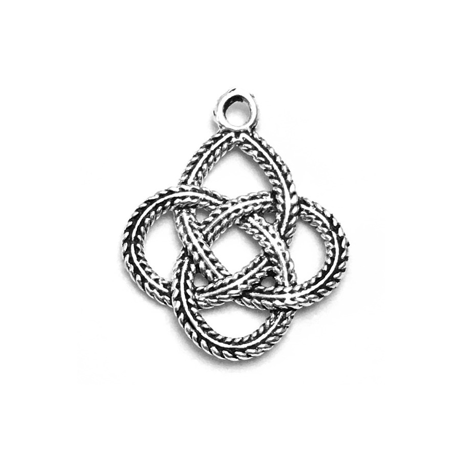 Sterling Silver Charm Pendant Celtic Braid 19 mm 1 gram ID # 6941 - Click Image to Close