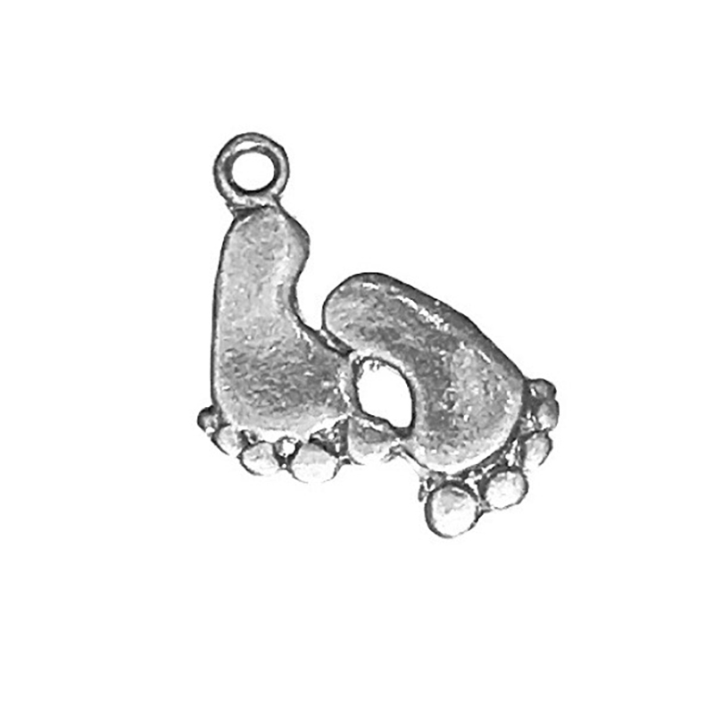 Sterling Silver Charm Pendant Feet 22 mm 1.45 gram ID # 6942 - Click Image to Close