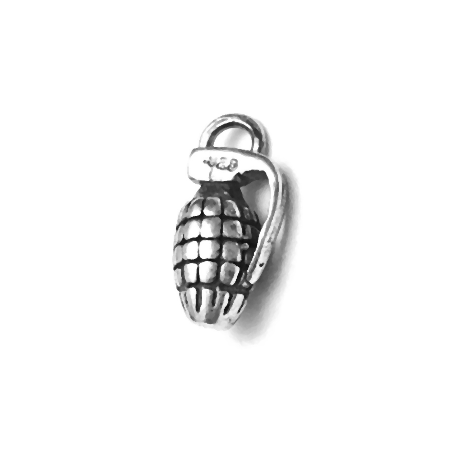 Sterling Silver Charm Pendant Bomb 14 mm 1.43 gram ID # 6944 - Click Image to Close
