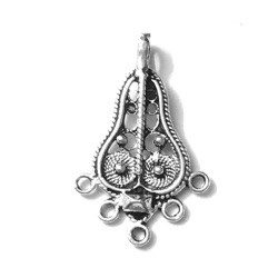 Pair of Telkari Sterling Silver Blank Earrings 24 mm 2 gram ID # 2937