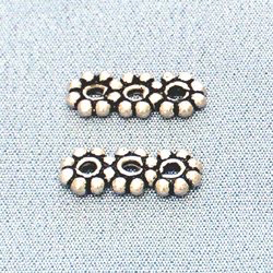 Lot of 2 Sterling Silver Triple Spacer 12 mm 1 gram ID # 2953