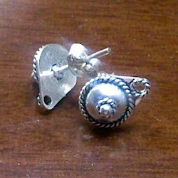 Pair of Sterling Silver Blank Post Stud Earrings 8 mm 2 gram ID # 3049