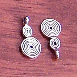 Sterling Silver Spiral Charm 15 mm 1.25 gram ID # 3056