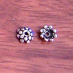 Lot of 2 Sterling Silver Bead Cap 7 mm 1 gram ID # 3071