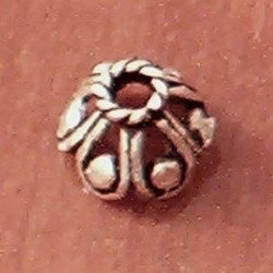 Lot of 4 Sterling Silver Bead Caps 5 mm 1.2 gram ID # 3859
