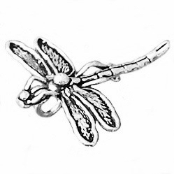 Sterling Silver Charm Pendant Dragonfly 34 mm 3.6 gram ID # 4028