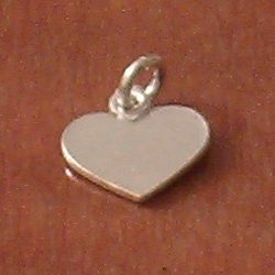 Sterling Silver Blank Label Tag for Marking Heart Charm 12 mm 1 gram ID # 4498