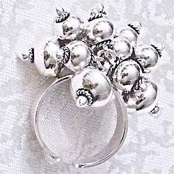 Full Sterling Silver Cluster Ring Sz 7 N 14 Fits All 16 gram ID # 4588
