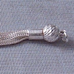 Turkish Sterling Silver Faceted Bead Tassel 5 cm 4 gram ID # 5595