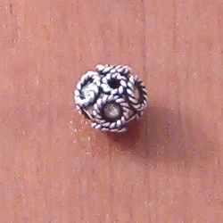 Lot of 2 Sterling Silver Beads 8 mm 1.6 gram ID # 5645