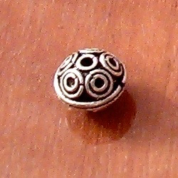 Sterling Silver Bead 7 mm 1 gram ID # 5650