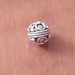 Sterling Silver Bead 8 mm 1.1 gram ID # 5654
