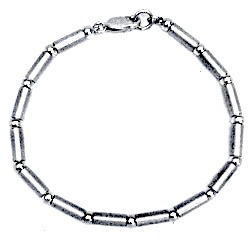 Full Sterling Silver Link Bracelet 9 gram satin finish ID # 5695