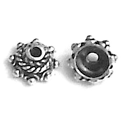 Lot of 2 Sterling Silver Bead Caps 5 mm 1 gram ID # 5707