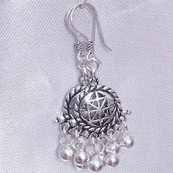 Full Sterling Silver Dangle Earrings 2 inch 7.5 gram ID # 5898