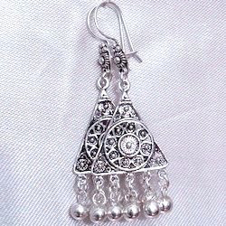 Full Sterling Silver Dangle Earrings 55 mm 8.5 gram ID # 5899