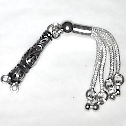 Sterling silver tasbih top imame and tassel for 5-7 mm 85 mm ID # 6142