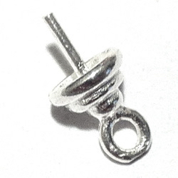 Lot of 2 Sterling Silver Charm Bead Holder Pin 9 mm 1.4 gram ID # 6346
