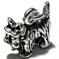 Sterling Silver Charm Pendant Dog 12 mm 1.7 gram ID # 6358
