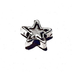 Lot of 3 Sterling Silver Star Bead Charm 7 mm 1.2 gram ID # 6433