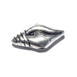Sterling Silver Shell Bead Charm 14 mm 1.6 gram ID # 6441