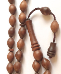 Cherry Wood Tasbih Islamic Prayer Beads 10x7 mm ID # 6688