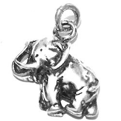 Sterling Silver Charm Pendant Elephant 17 mm 1.7 gram ID # 6707