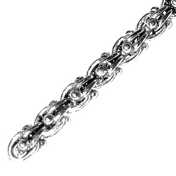 Turkish intricate silver chain for anklet 4 mm 26 cm ID # 6813
