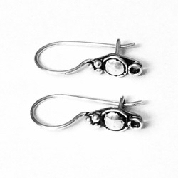Pair of Sterling Silver Blank Hook Earrings 22 mm 1 gram ID # 6881