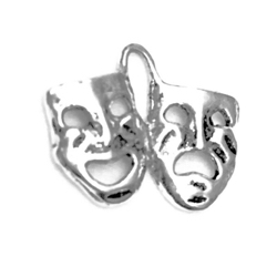 Sterling Silver Charm Pendant Theater Mask 17 mm 1.20 gram ID # 6935